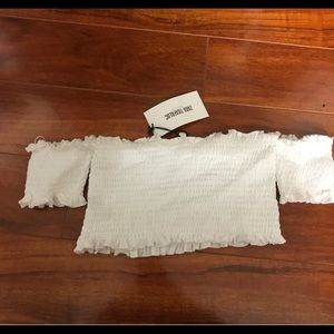 Zara off the shoulder crop top